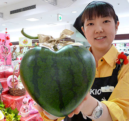 Japanese Heart-shaped watermelons